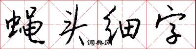 蝇头细字